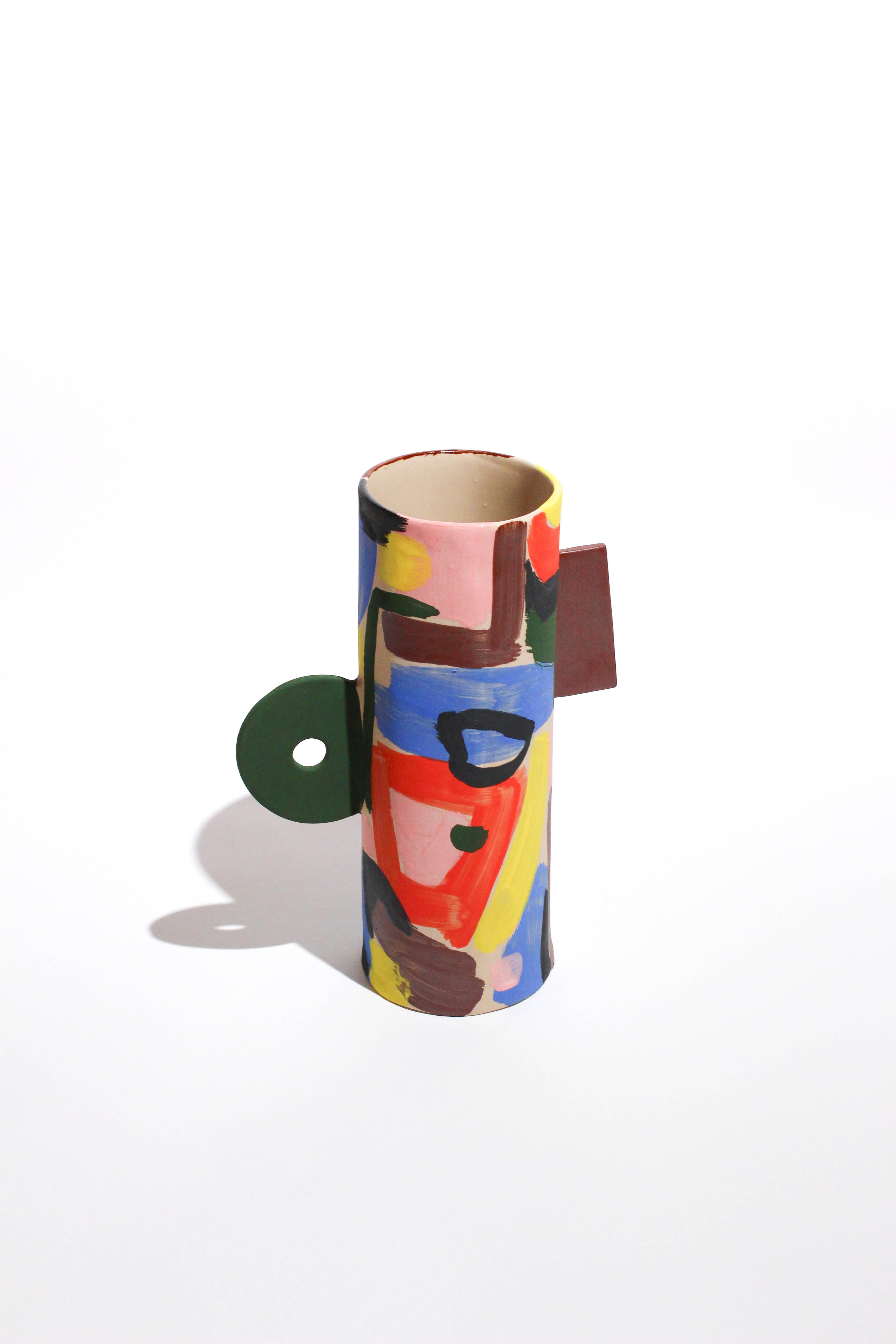 Earthenware vase - matte + abstract L