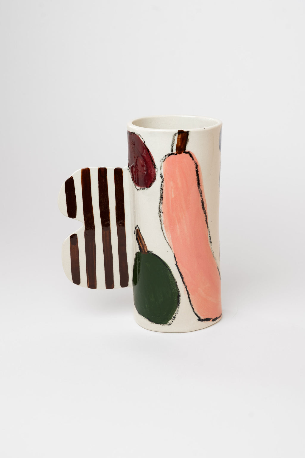Porcelain vase - fruit & stripes L