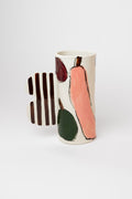Porcelain vase - fruit & stripes L