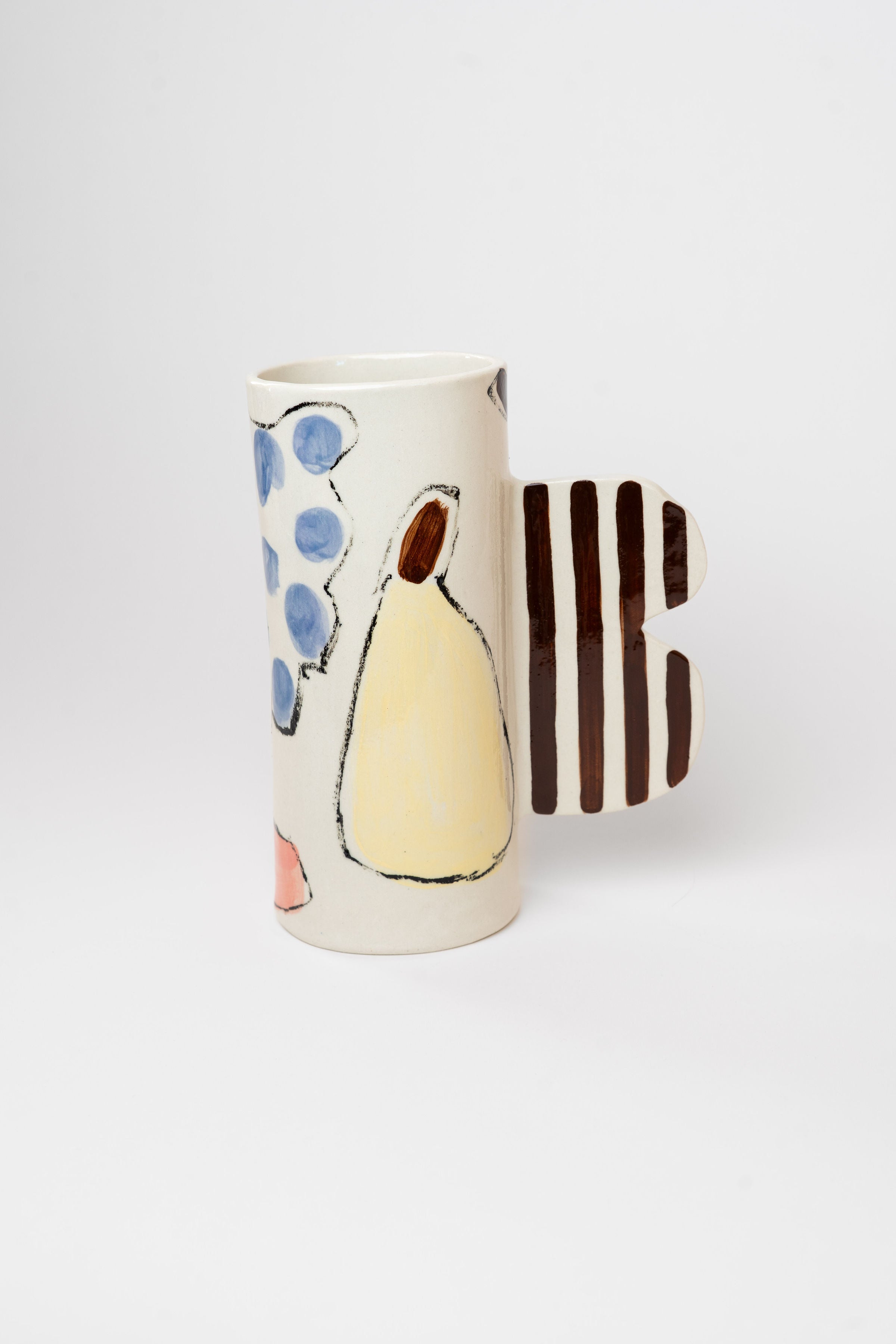 Porcelain vase - fruit & stripes L