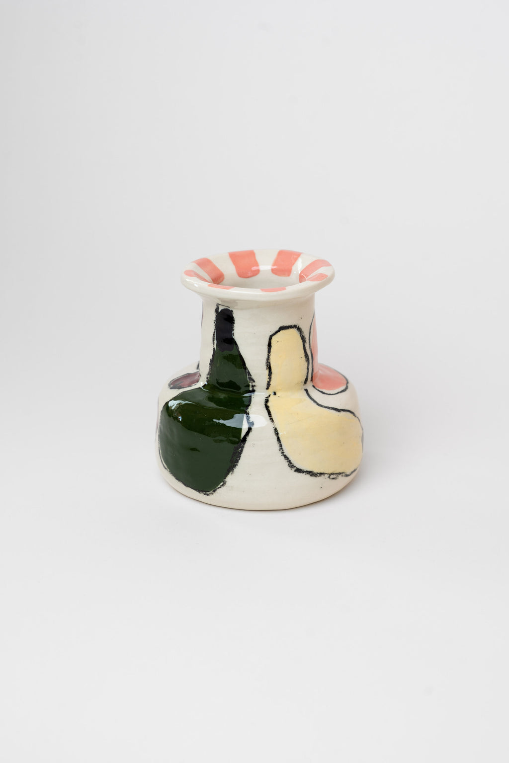 Porcelain vase - fruit & stripes M
