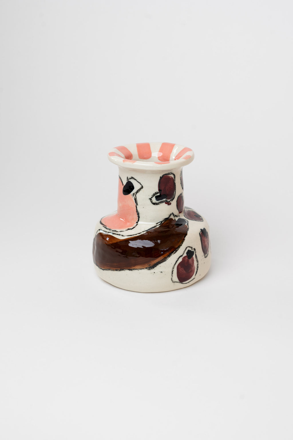 Porcelain vase - fruit & stripes M