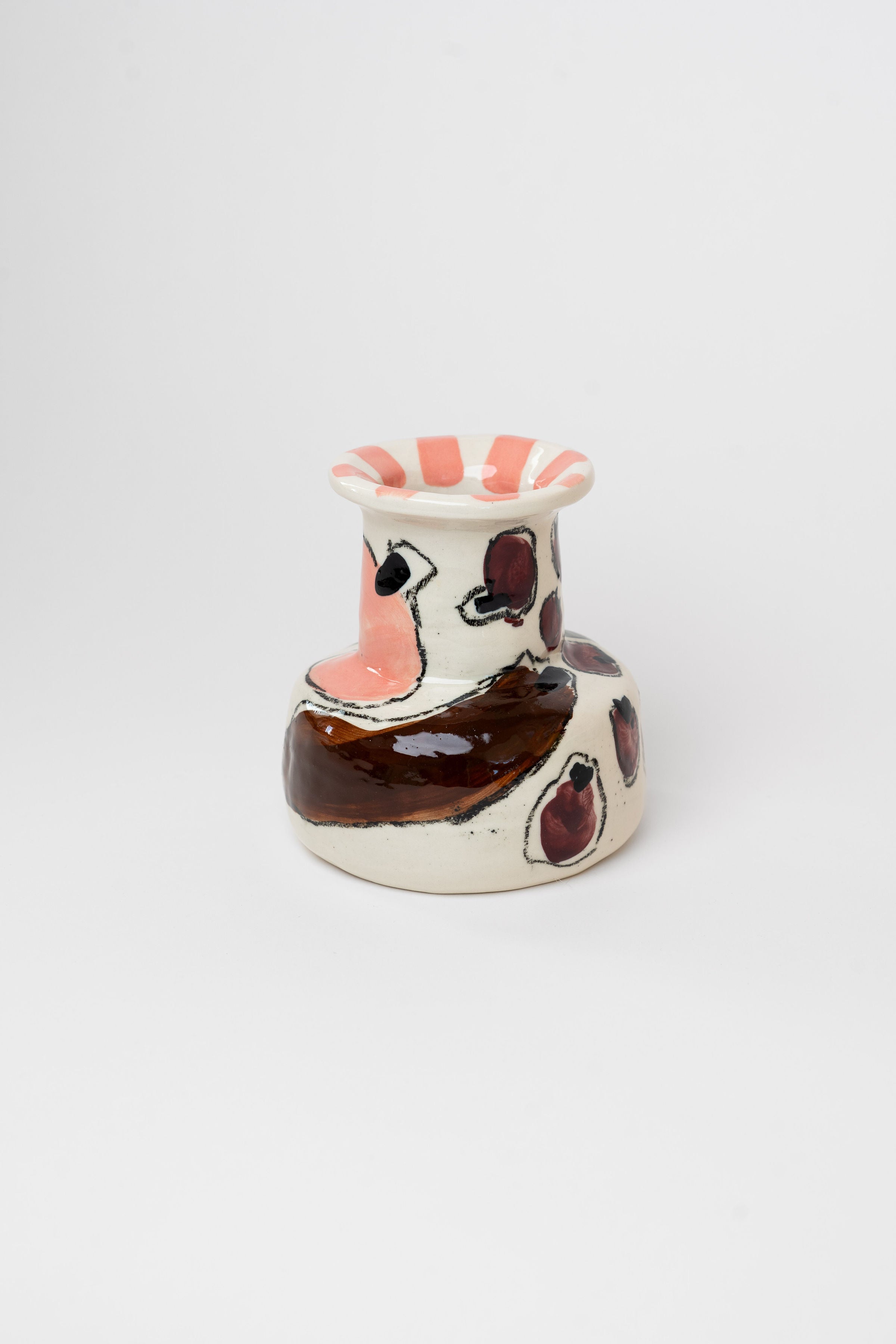 Porcelain vase - fruit & stripes M