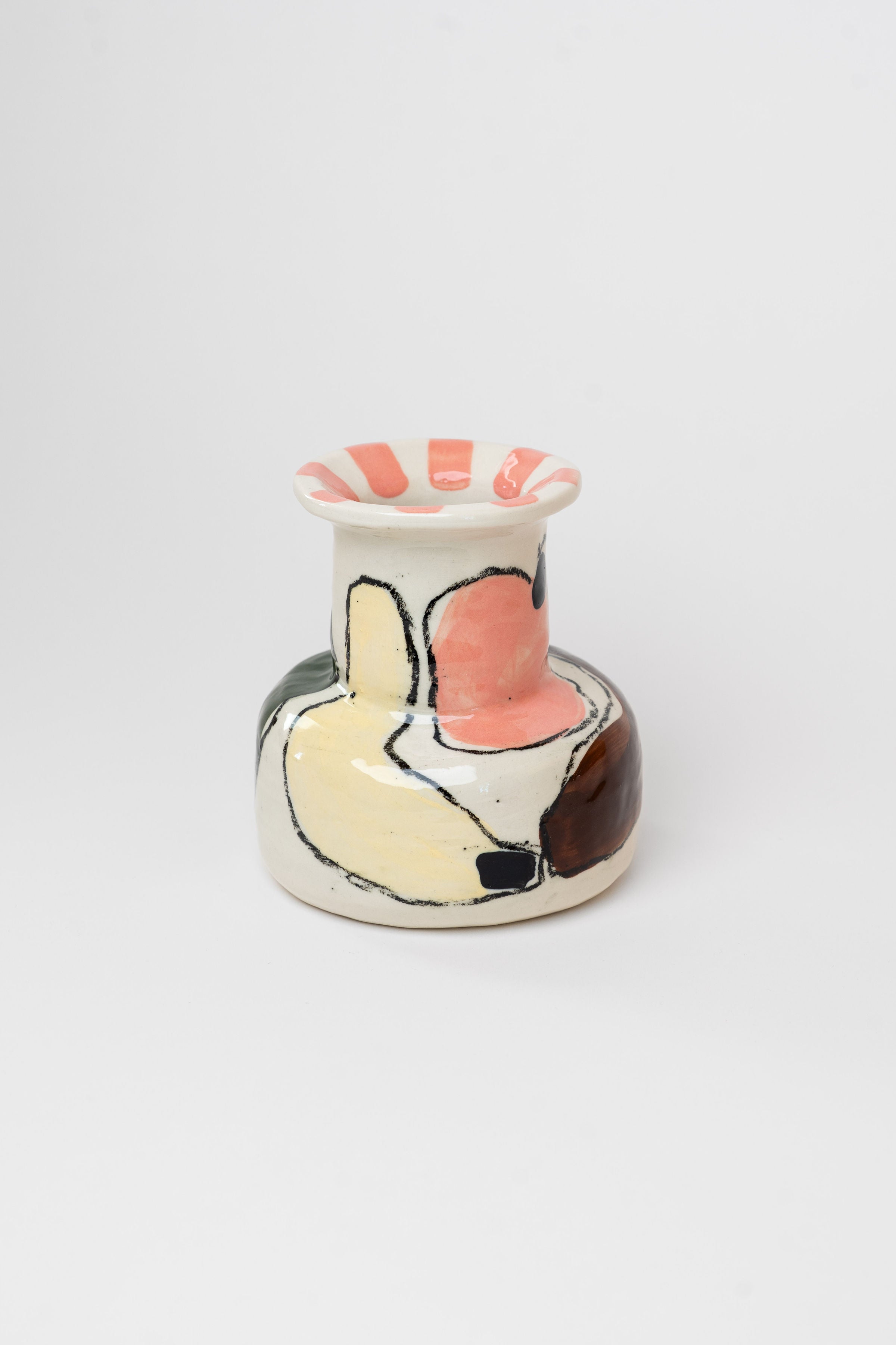 Porcelain vase - fruit & stripes M