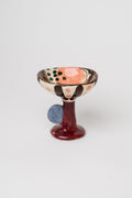 Porcelain stemmed cup / ice coupe - fruit + lavender dot handle