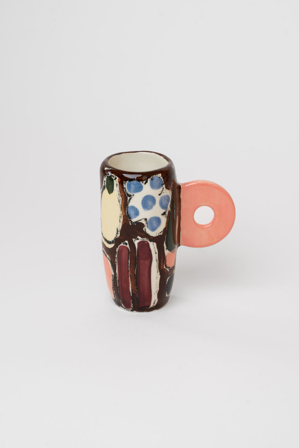 Porcelain vase - fruit & pink accent S