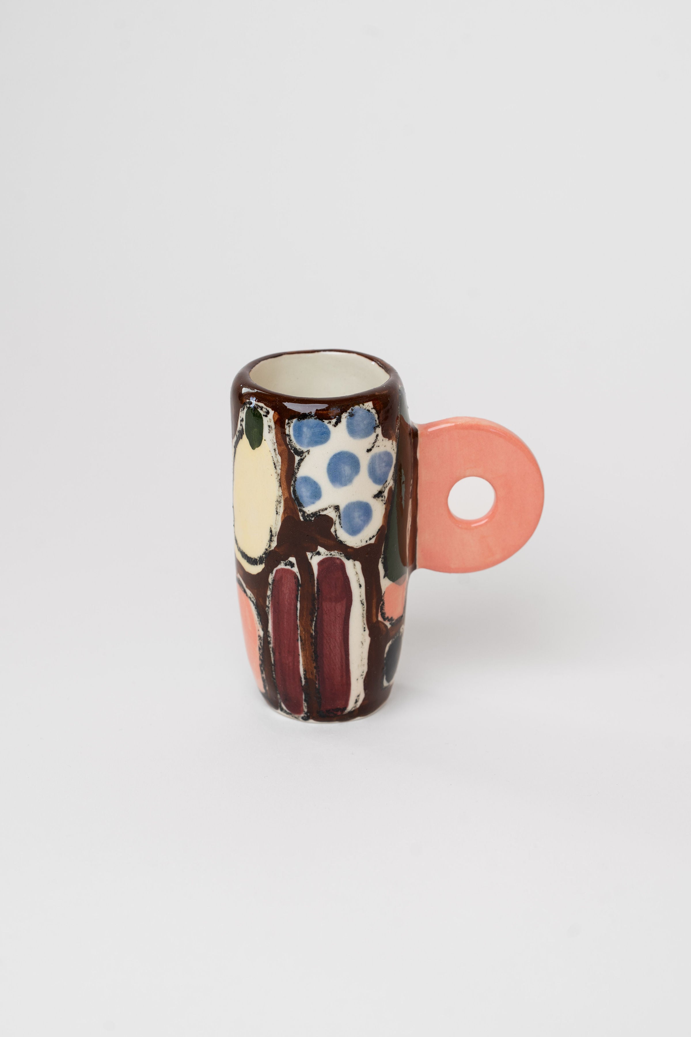 Porcelain vase - fruit & pink accent S