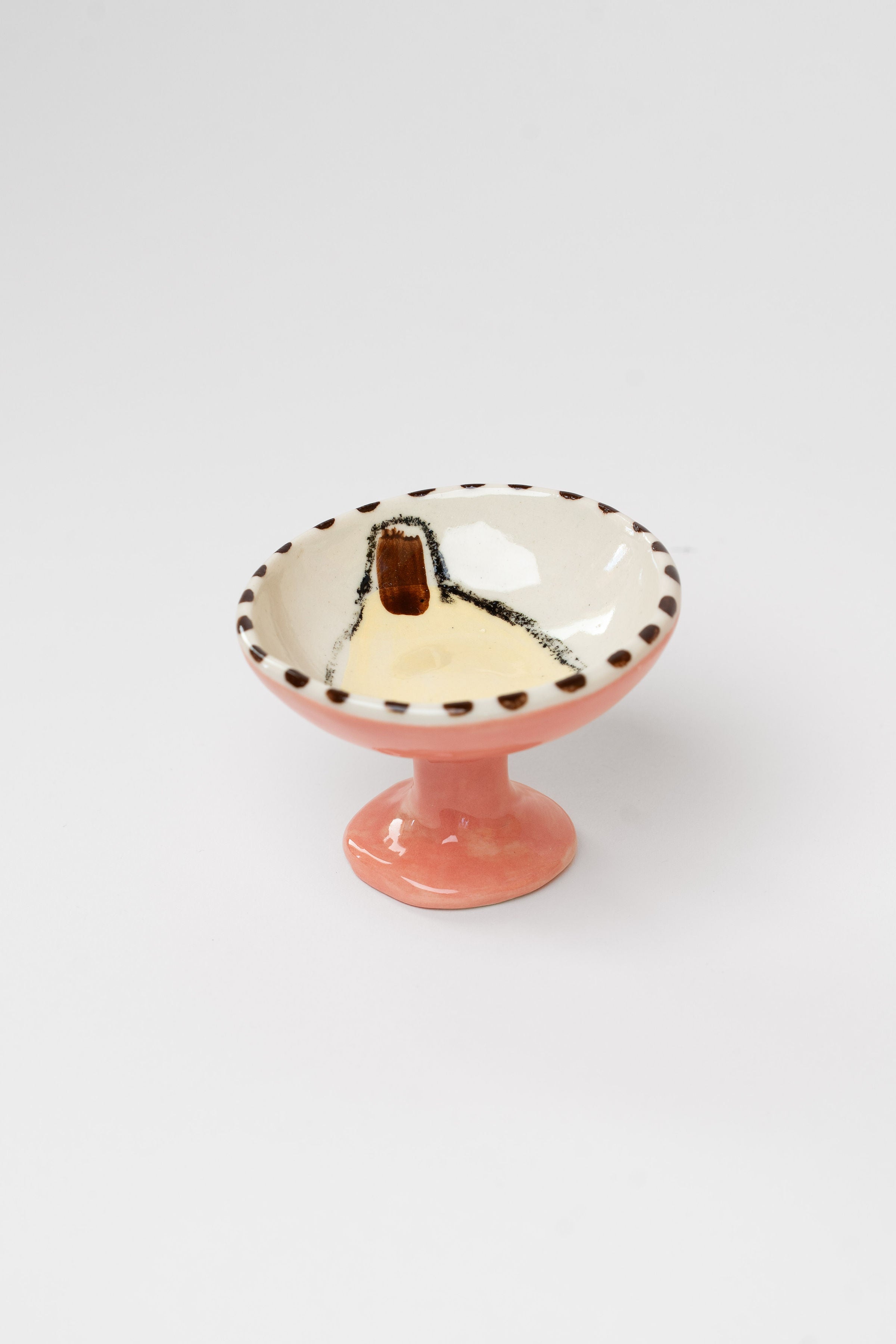 Set of 3 porcelain stemmed cups / ice coupes - fruit