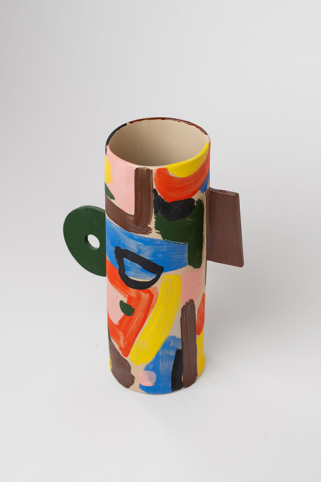 Earthenware vase - matte + abstract L