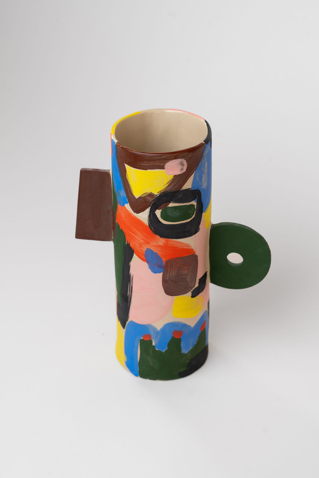 Earthenware vase - matte + abstract L
